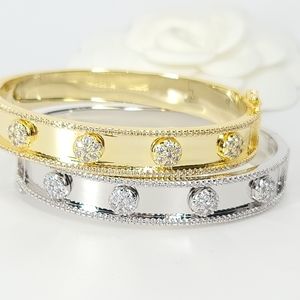 NEW Chic Micro Pave CZ Cuff Bangle Bracelet NWT